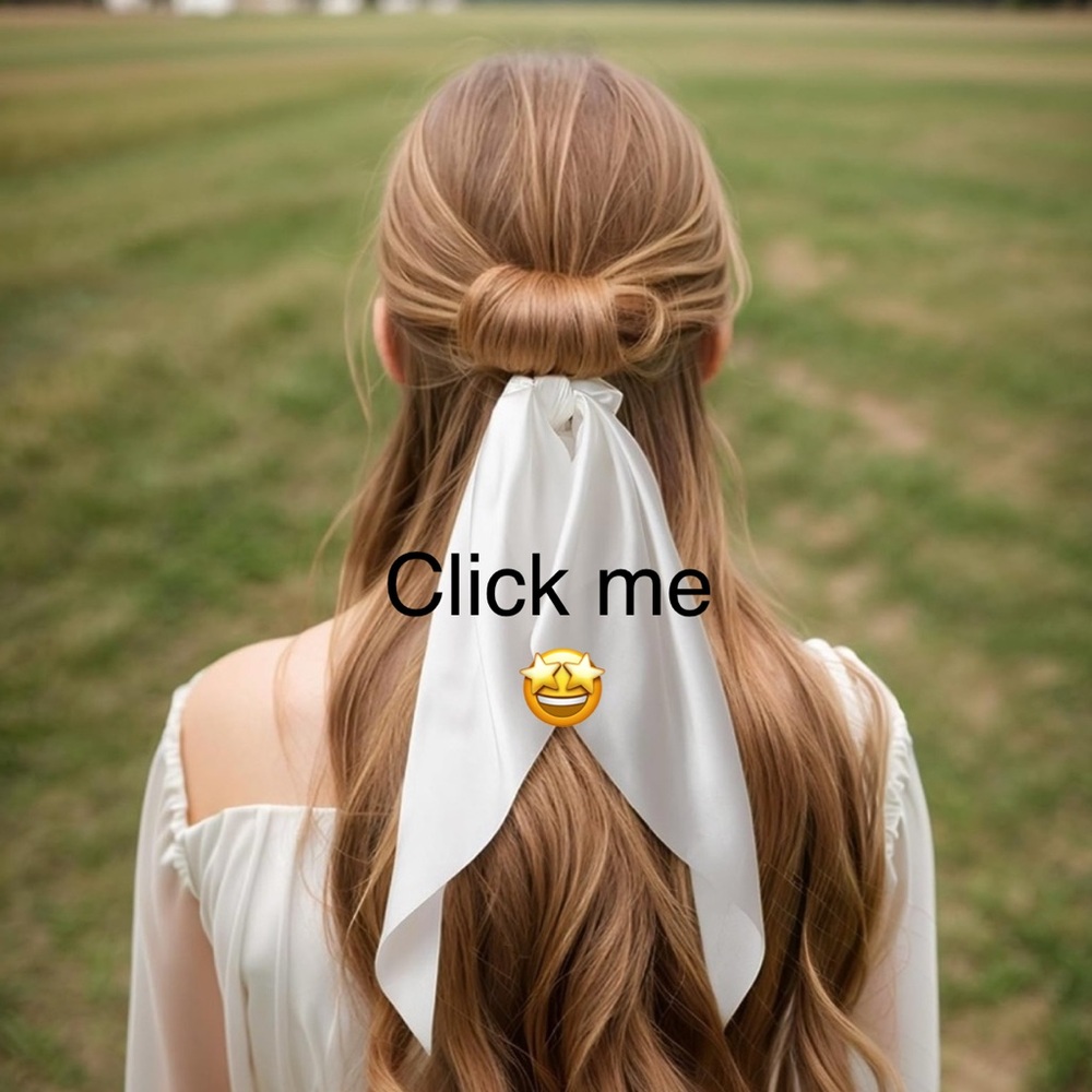 Fashion White Scarf Hair Tie